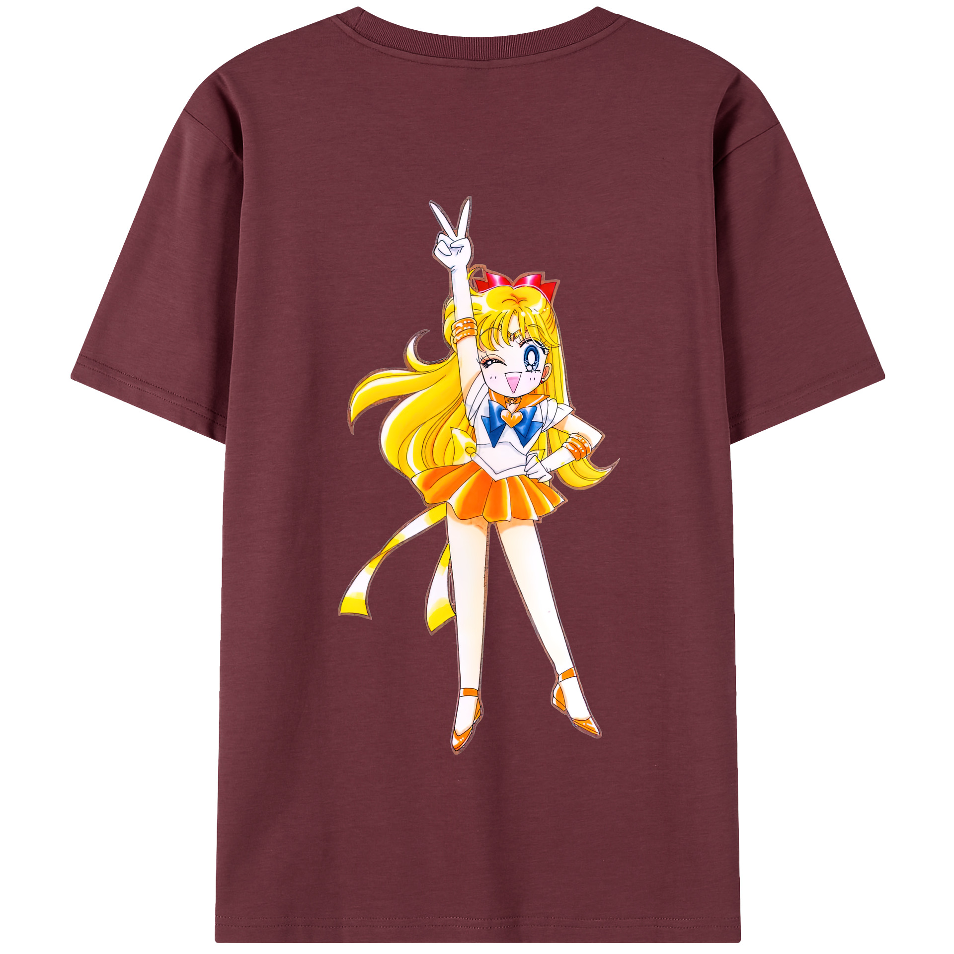 （画像用） 美少女戦士セーラームーン 愛野 美奈子 あいの みなこ Sailor Moon Aino Minako 綿100％半袖Tシャツ（背面プリント）